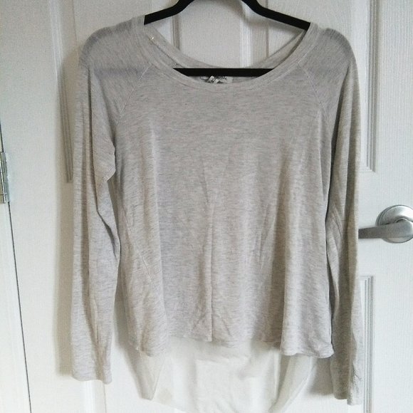 Aeropostale Light Gray Chiffon Drape back top - Picture 1 of 5